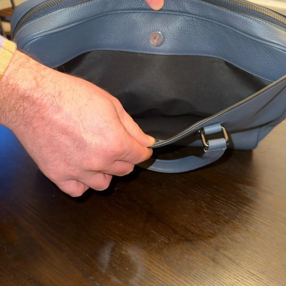 Coach Navy Leather Men's Briefcase